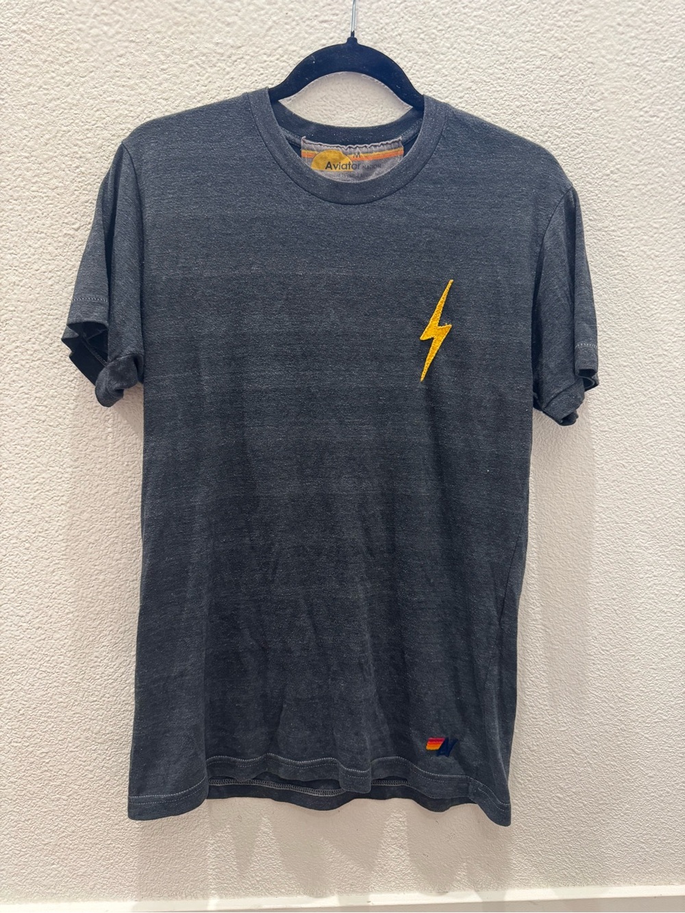 Aviator Nation charcoal grey lightning bolt t-shirt